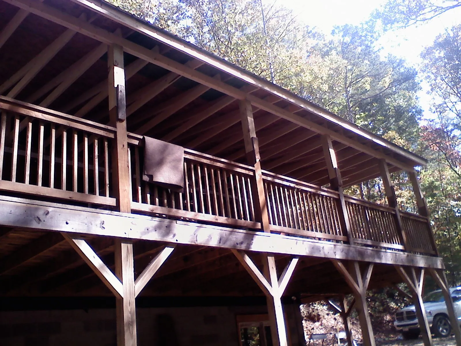 Timber framing under a new elevated porch and deck — Roof Leak Repair in Helendale by Roofing Brothers